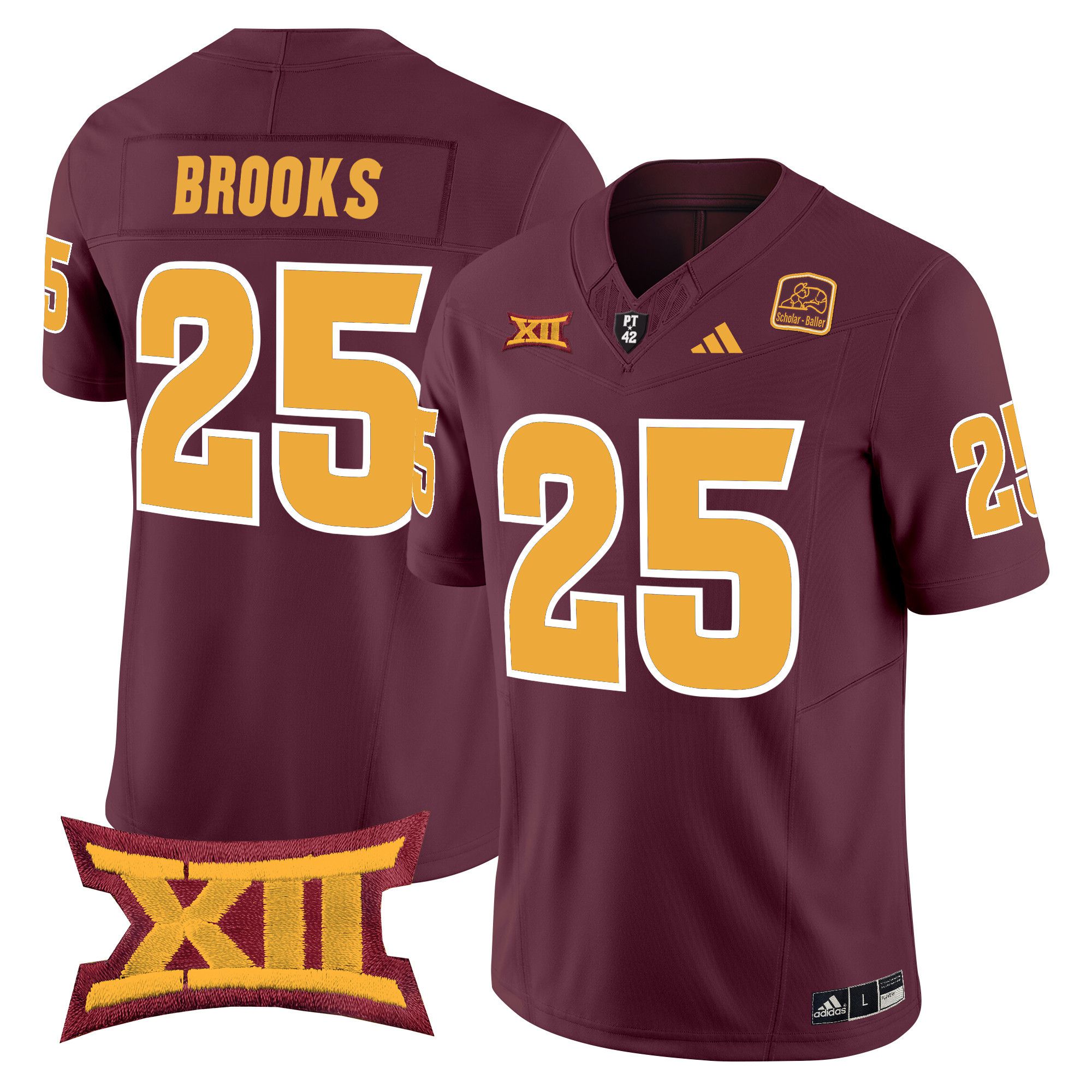 Men Arizona State Sun Devils #25 Brooks Red 2024 Vapor Limited NCAA Jersey style 1